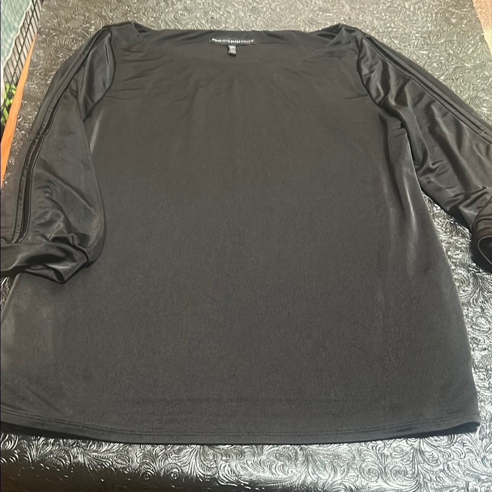 White House Black Market Black Blouse Elegant Design
